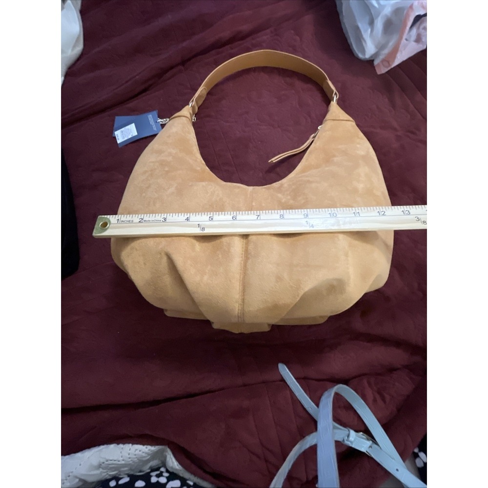 Oversized Crescent Shoulder Bag - Universal Thread First Suede Camel Color Boho - Picture 7 of 11